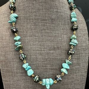 Handmade Abalone Shell and Turquoise Necklace For Women